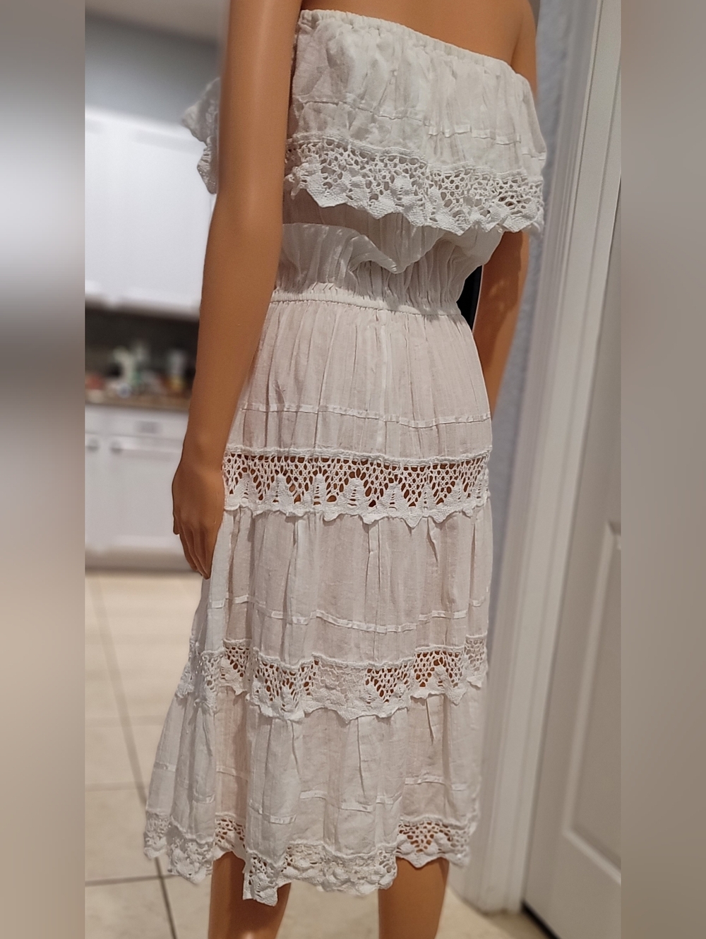 Vintage White Cotton Dress - Picture 3 of 4